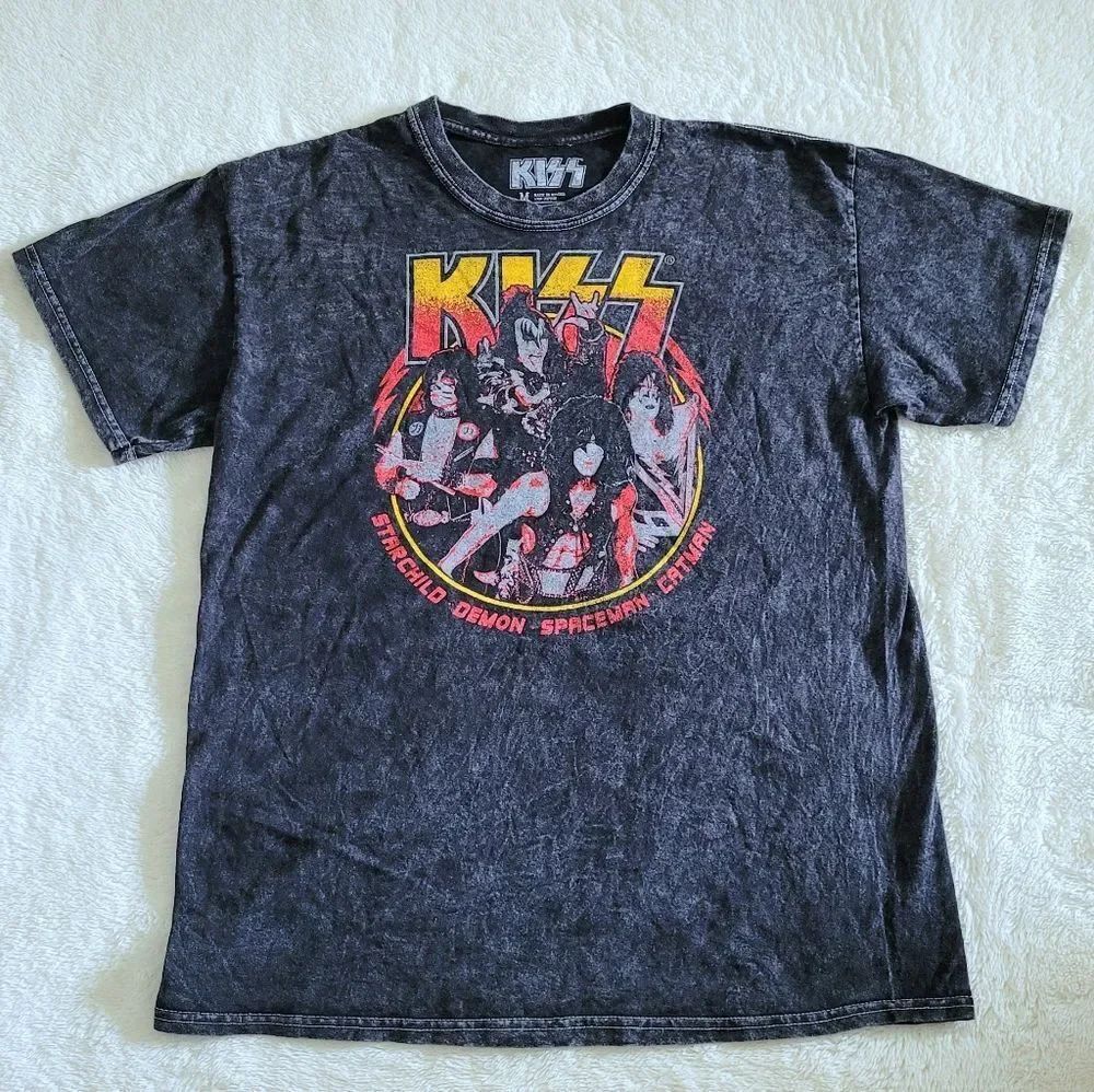 KISS⚡Mineral Washed Graphic Tee👕